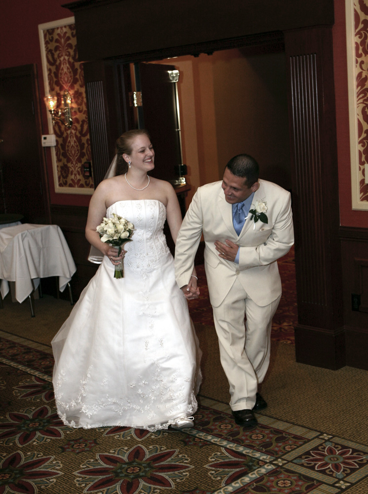 Cheyenne and Wilson Bolanos being introduced at their wedding reception photographed by Atlantic Coast Entertainment